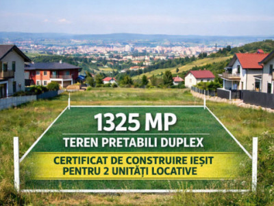 Teren cu Certifica de construire emis pentru duplex, 1325mp, Feleacu