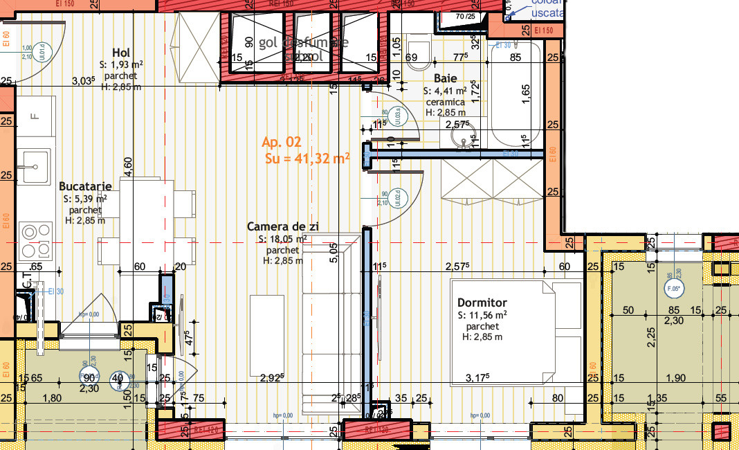 Apartament finisat, 2 camere, 41mp, balcon, complex nou, Somesului, Floresti