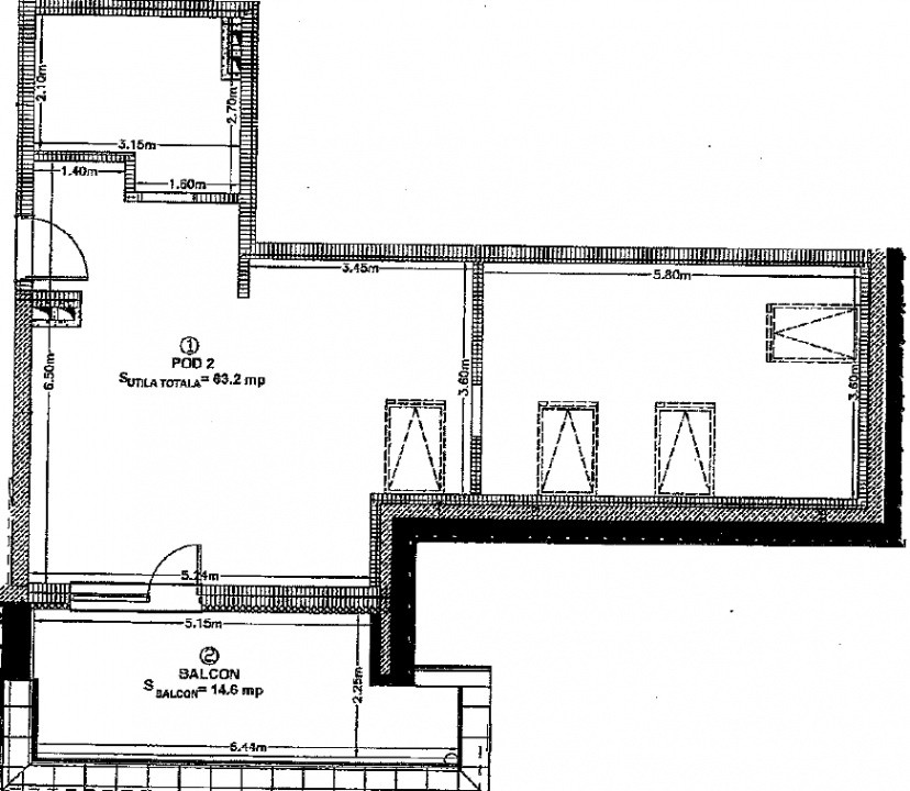 Apartament semifinisat, 63,2mp, terasa 14,6mp, zona Eroilor, Floresti 
